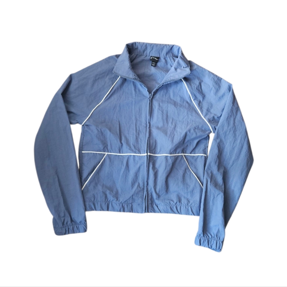 Art Class Boy's Wind Breaker Blue Jacket with White Accents NWT